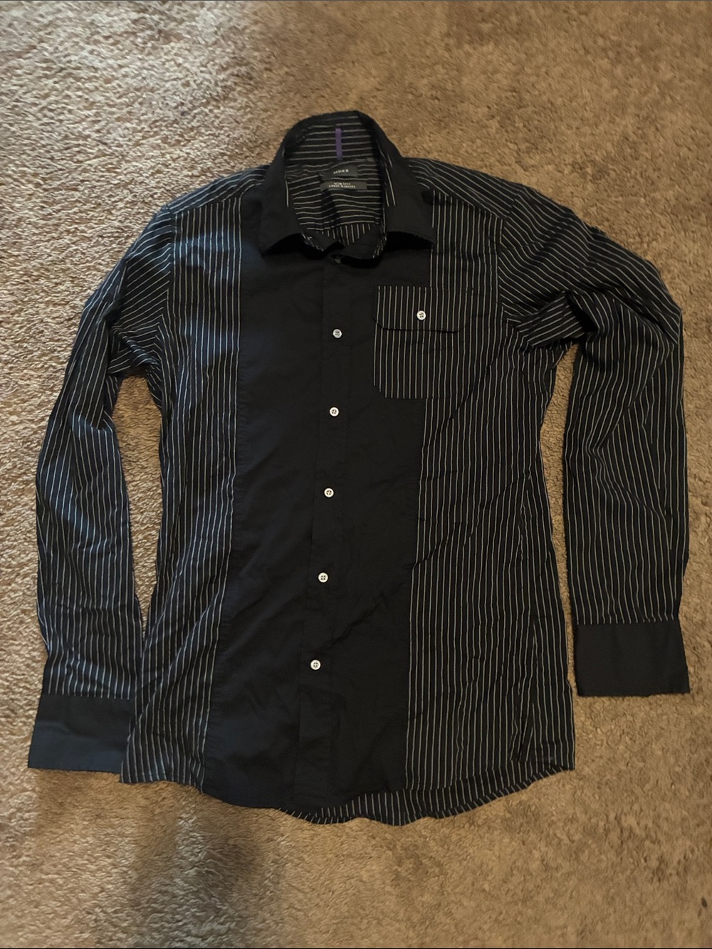 Goth Pinstripe button up Shirt dress shirt